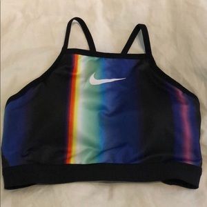 Nike Galaxy crop top sports bra padded sz small